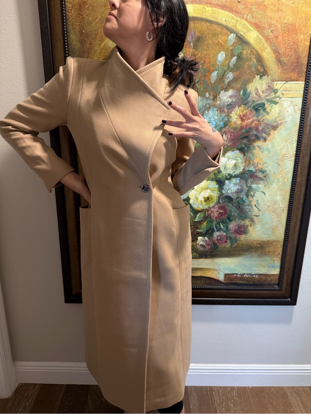 Ted Baker Camel Tan Single-Button Lined Coat